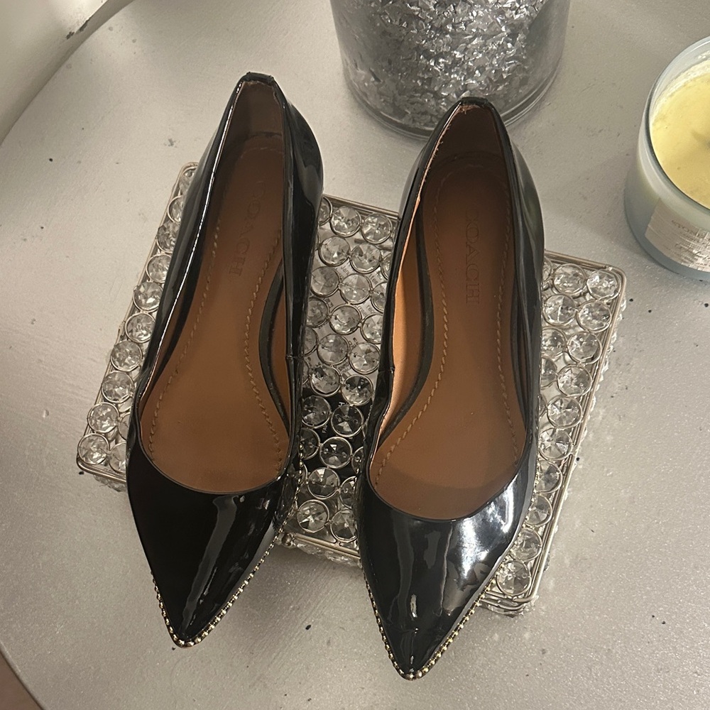 Coach Black Patent Leather Flats